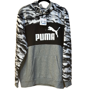 Puma Gray Black Camo Hooded Sweatshirt XL NWT